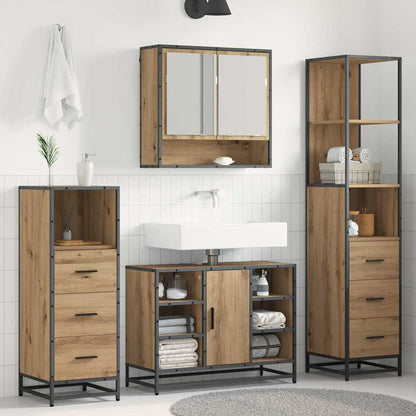 vidaXL Bathroom Furniture Set 4 pcs Artisan Oak Engineered Wood