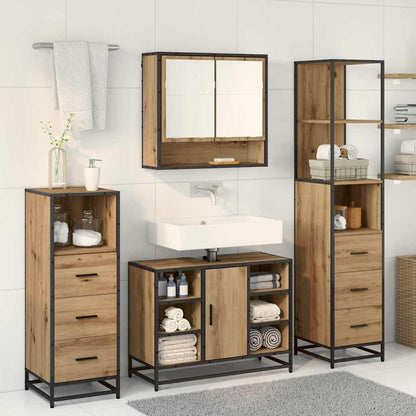 vidaXL Bathroom Furniture Set 4 pcs Artisan Oak Engineered Wood