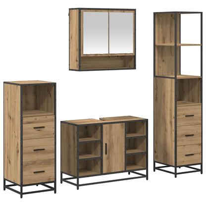 vidaXL Bathroom Furniture Set 4 pcs Artisan Oak Engineered Wood
