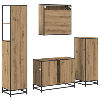 vidaXL Bathroom Furniture Set 4 pcs Artisan Oak Engineered Wood