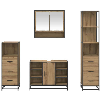 vidaXL Bathroom Furniture Set 4 pcs Artisan Oak Engineered Wood