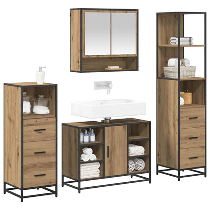 vidaXL Bathroom Furniture Set 4 pcs Artisan Oak Engineered Wood