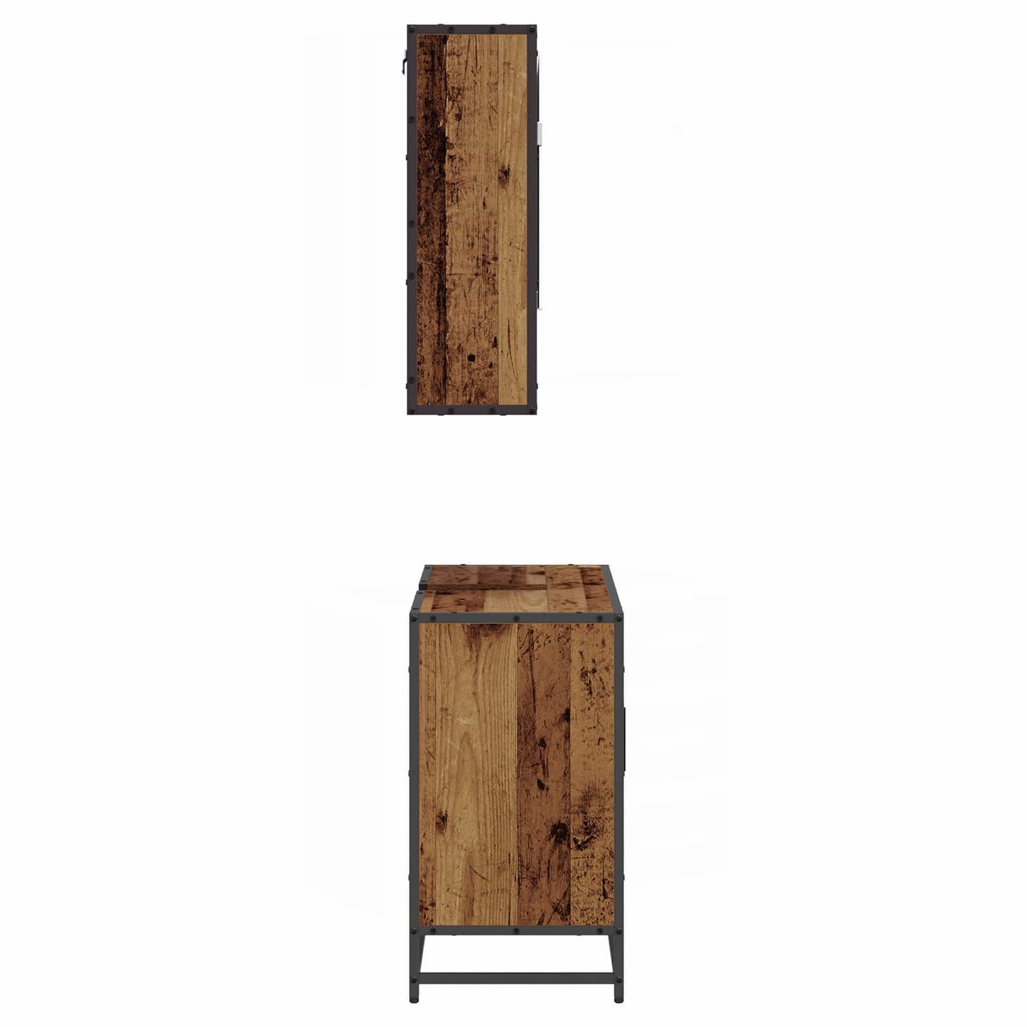vidaXL Bathroom Furniture Set with Door 2 pcs Old Wood Engineered Wood