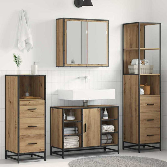 vidaXL Bathroom Furniture Set 4 pcs Artisan oak 80 x 33 x 60 cm