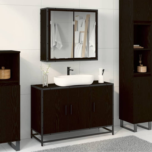vidaXL Bathroom Furniture Set 2 pcs Black oak 90 x 33 x 60 cm