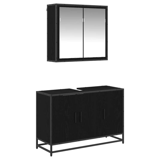 vidaXL Bathroom Furniture Set 2 pcs Black oak 90 x 33 x 60 cm