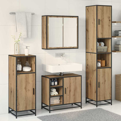 vidaXL Bathroom Furniture Set 3 pcs Artisan Oak Engineered Wood