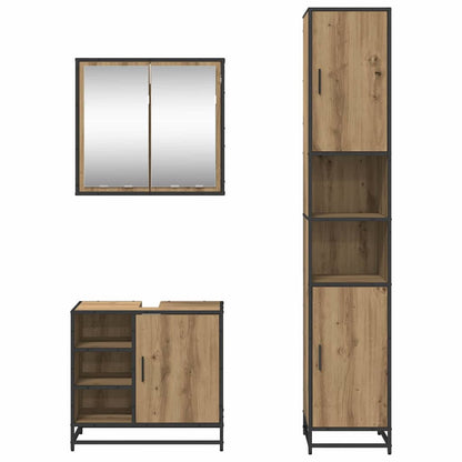 vidaXL Bathroom Furniture Set 3 pcs Artisan Oak Engineered Wood