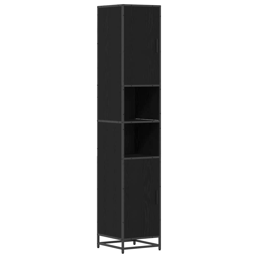 vidaXL Bathroom Furniture Set 3 pcs Black Oak Engineered Wood