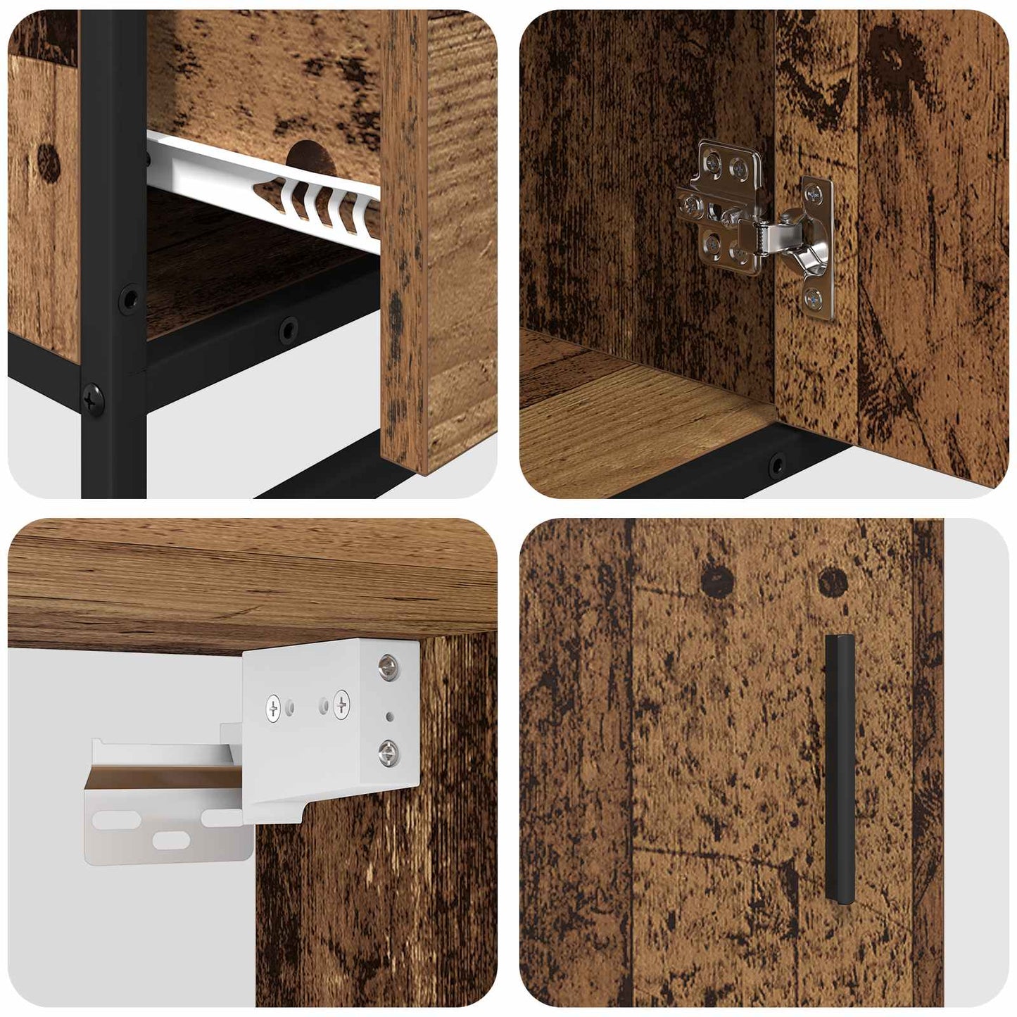 vidaXL Bathroom Furniture Set with Door 3 pcs Old Wood Engineered Wood