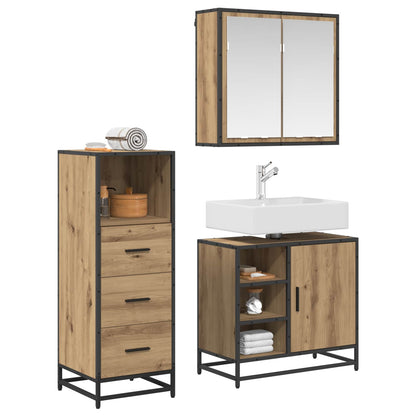 vidaXL Bathroom Furniture Set 3 pcs Artisan Oak Engineered Wood