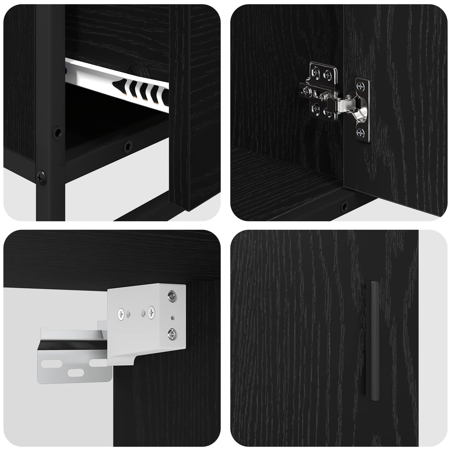 vidaXL Bathroom Furniture Set 3 pcs Black Oak Engineered Wood