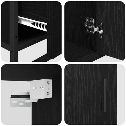 vidaXL Bathroom Furniture Set 3 pcs Black Oak Engineered Wood