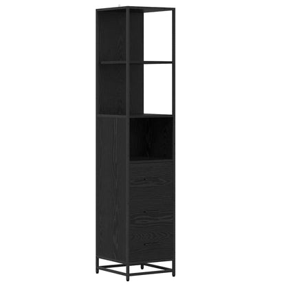 vidaXL Bathroom Furniture Set 4 pcs Black Oak Engineered Wood