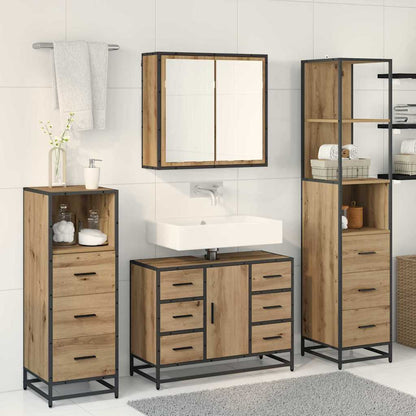 vidaXL Bathroom Furniture Set 3 pcs Artisan Oak Engineered Wood