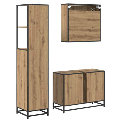 vidaXL Bathroom Furniture Set 3 pcs Artisan Oak Engineered Wood