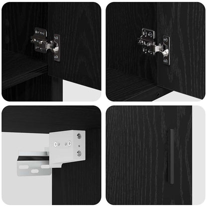 vidaXL Bathroom Furniture Set 3 pcs Black Oak Engineered Wood