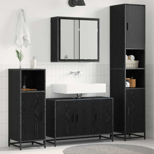 vidaXL Bathroom Furniture Set 3 pcs Black oak 90 x 33 x 60 cm