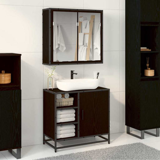 vidaXL Bathroom Furniture Set 2 pcs Black oak 65 x 33 x 60 cm