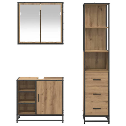 vidaXL Bathroom Furniture Set 3 pcs Artisan Oak Engineered Wood