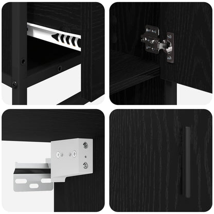 vidaXL Bathroom Furniture Set 3 pcs Black Oak Engineered Wood