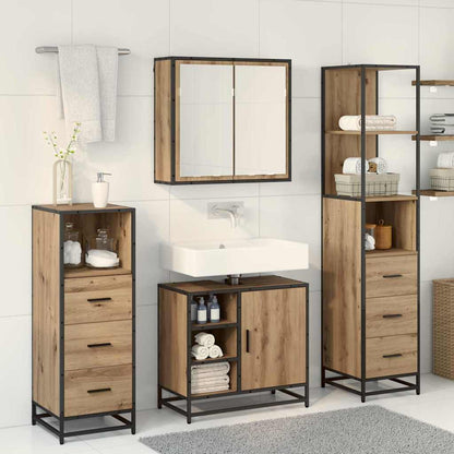 vidaXL Bathroom Furniture Set 4 pcs Artisan Oak Engineered Wood