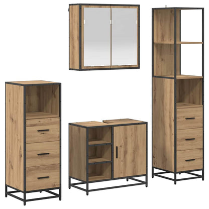 vidaXL Bathroom Furniture Set 4 pcs Artisan Oak Engineered Wood