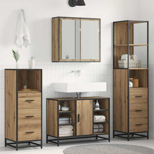 vidaXL Bathroom Furniture Set 3 pcs Artisan oak 80 x 33 x 60 cm