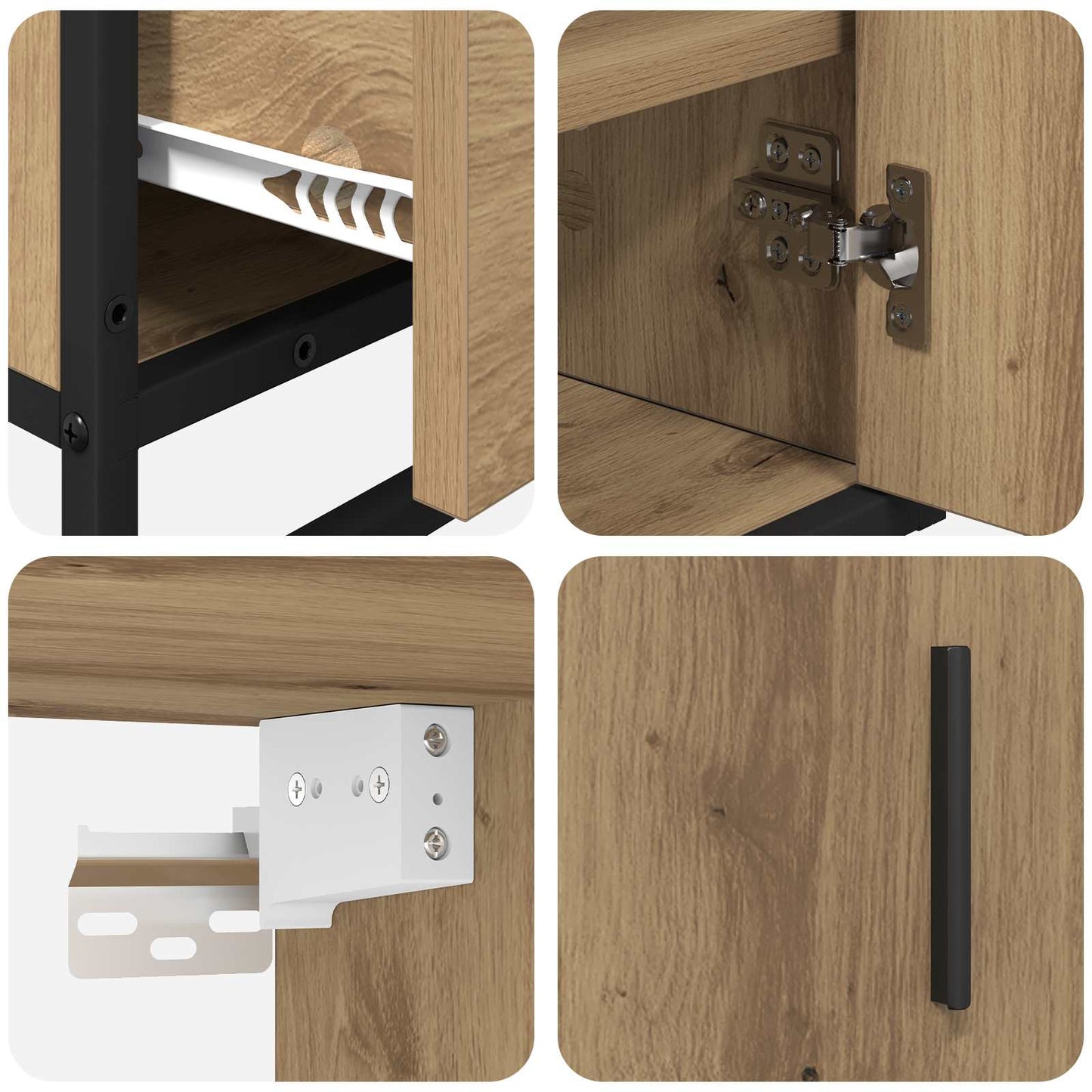 vidaXL Bathroom Furniture Set 3 pcs Artisan Oak Engineered Wood