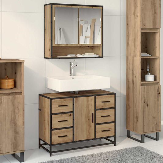 vidaXL Bathroom Furniture Set 2 pcs Artisan Oak Engineered Wood