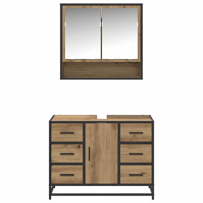 vidaXL Bathroom Furniture Set 2 pcs Artisan Oak Engineered Wood