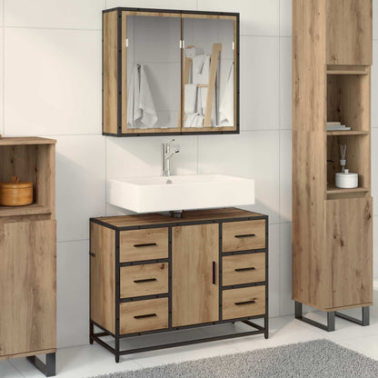 vidaXL Bathroom Furniture Set 2 pcs Artisan Oak Engineered Wood