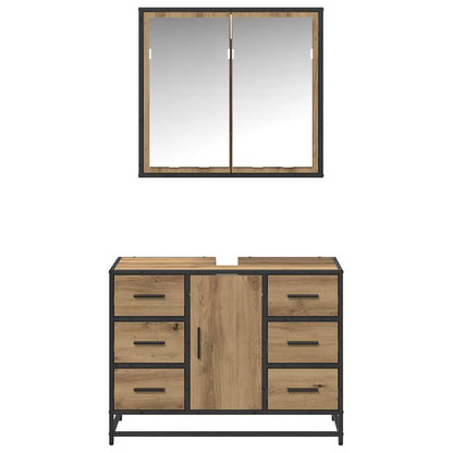 vidaXL Bathroom Furniture Set 2 pcs Artisan Oak Engineered Wood