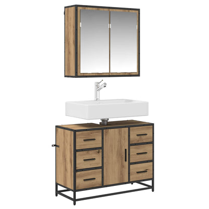 vidaXL Bathroom Furniture Set 2 pcs Artisan Oak Engineered Wood