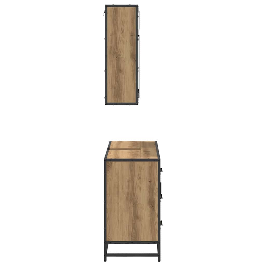 vidaXL Bathroom Furniture Set 2 pcs Artisan Oak Engineered Wood