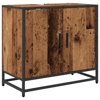 vidaXL Bathroom Furniture Set with Door 3 pcs Old Wood Engineered Wood