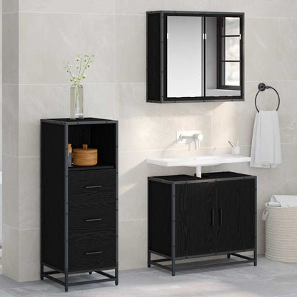 vidaXL Bathroom Furniture Set 3 pcs Black oak 65 x 33 x 60 cm