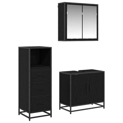 vidaXL Bathroom Furniture Set 3 pcs Black oak 65 x 33 x 60 cm