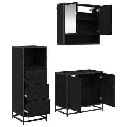 vidaXL Bathroom Furniture Set 3 pcs Black oak 65 x 33 x 60 cm