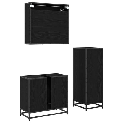 vidaXL Bathroom Furniture Set 3 pcs Black oak 65 x 33 x 60 cm