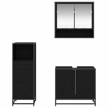 vidaXL Bathroom Furniture Set 3 pcs Black oak 65 x 33 x 60 cm