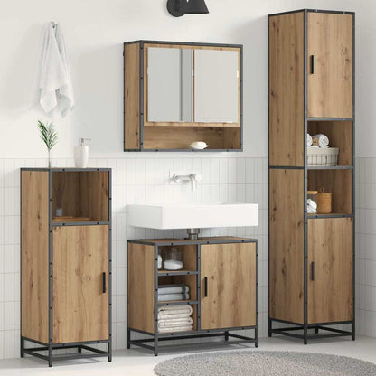 vidaXL Bathroom Furniture Set 3 pcs Artisan Oak Engineered Wood