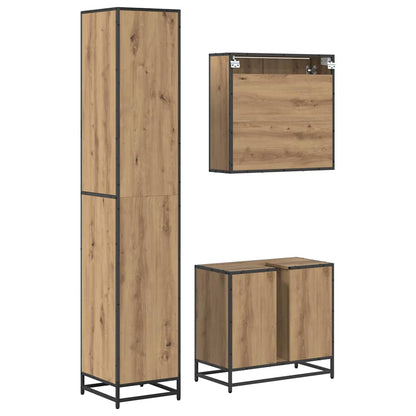 vidaXL Bathroom Furniture Set 3 pcs Artisan Oak Engineered Wood