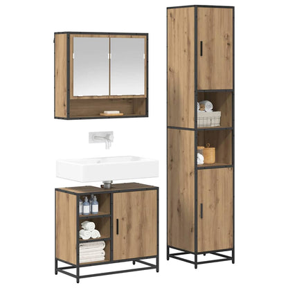 vidaXL Bathroom Furniture Set 3 pcs Artisan Oak Engineered Wood