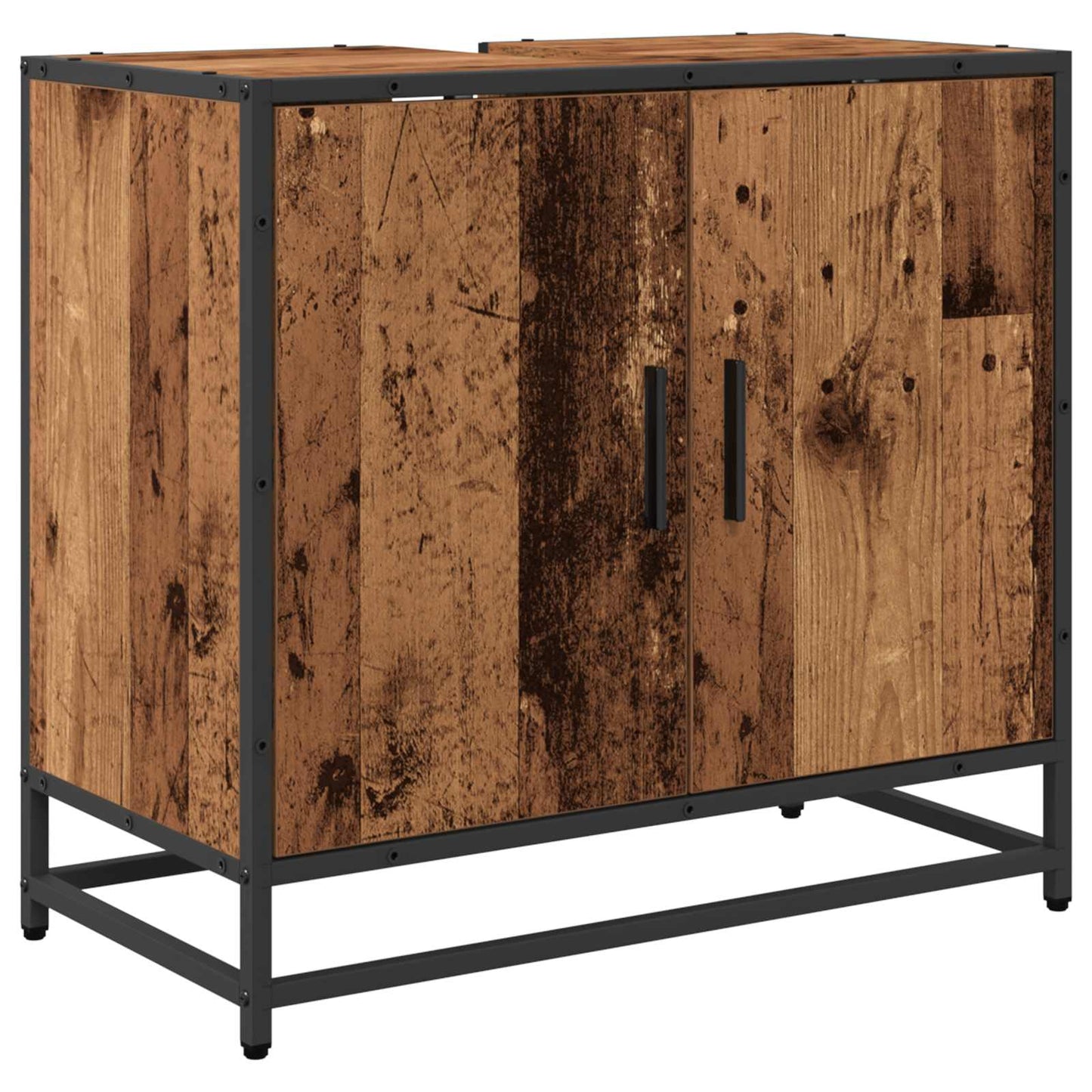 vidaXL Bathroom Furniture Set with Door 3 pcs Old Wood Engineered Wood