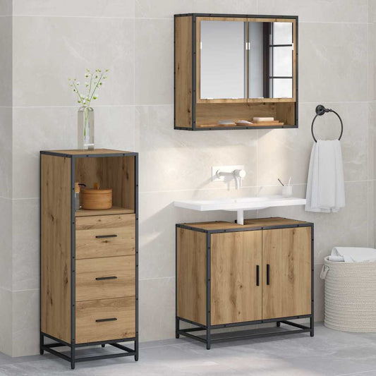 vidaXL Bathroom Furniture Set 3 pcs Artisan oak 65 x 33 x 60 cm