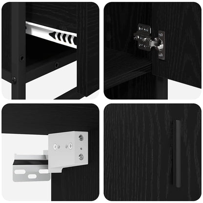 vidaXL Bathroom Furniture Set with Door 3 pcs Old Wood Engineered Wood