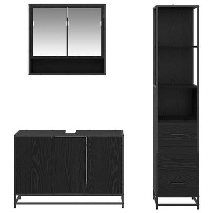 vidaXL Bathroom Furniture Set with Door 3 pcs Old Wood Engineered Wood