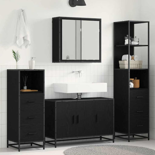 vidaXL Bathroom Furniture Set 3 pcs Black oak 90 x 33 x 60 cm
