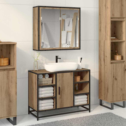 vidaXL Bathroom Furniture Set 2 pcs Artisan oak 80 x 33 x 60 cm